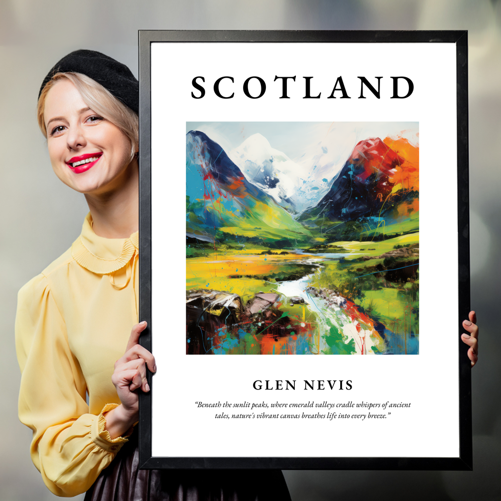 Person holding a poster of Glen Nevis