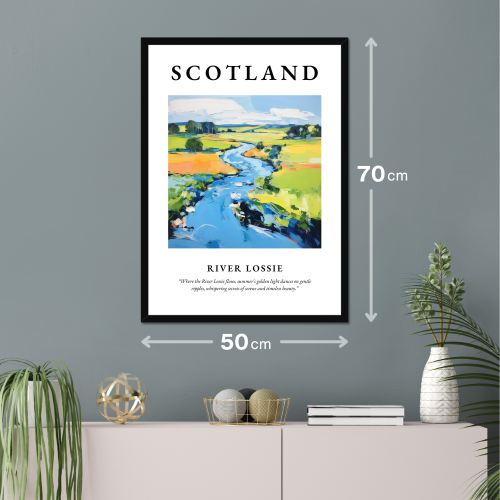 Poster of River Lossie hanging on a wall