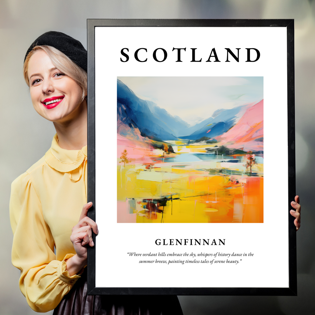 Person holding a poster of Glenfinnan