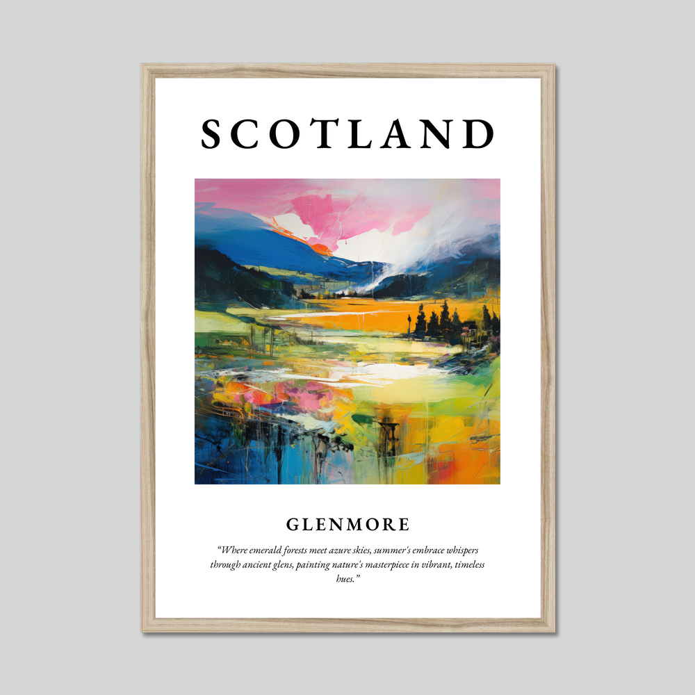 Poster in a natural frame with the word Scotland