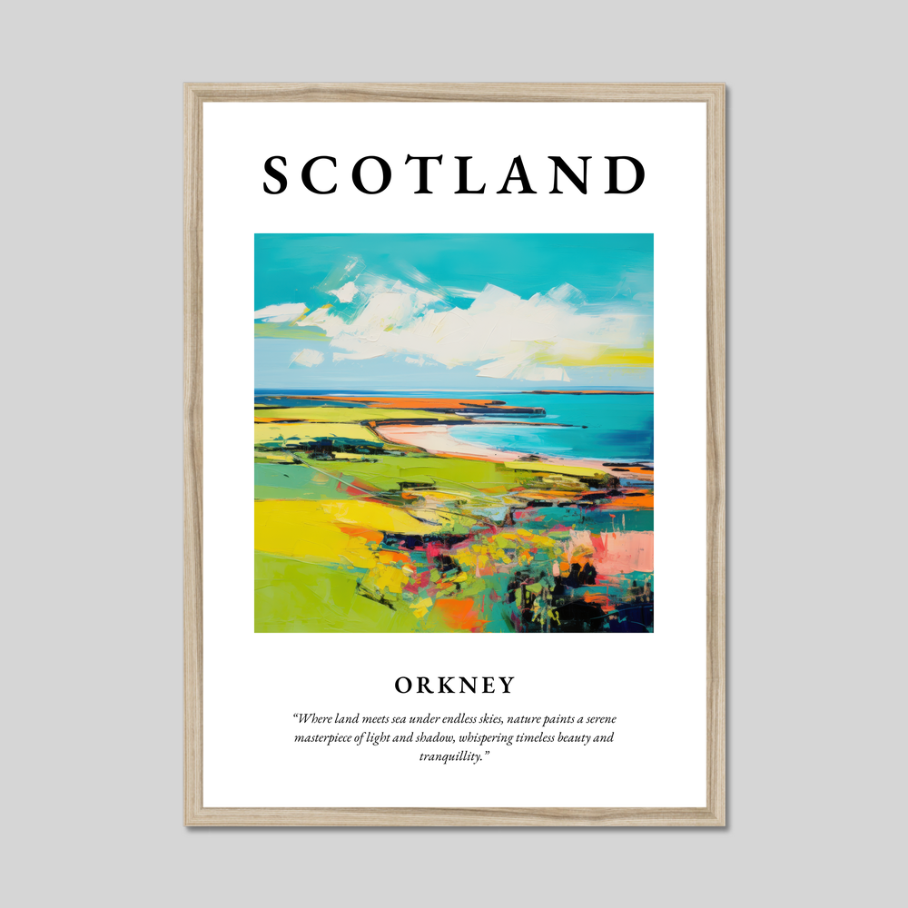 Poster in a natural frame with the word Scotland