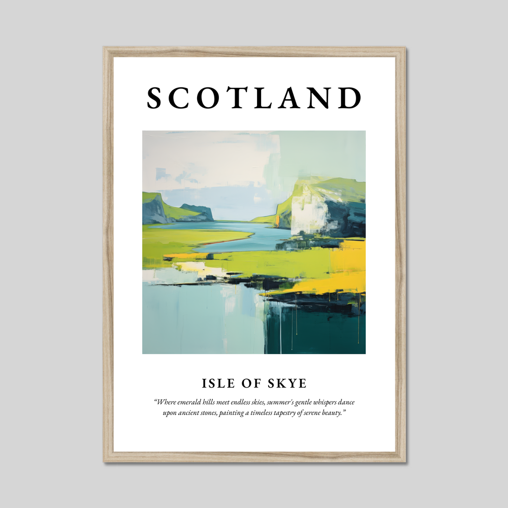 Poster in a natural frame with the word Scotland