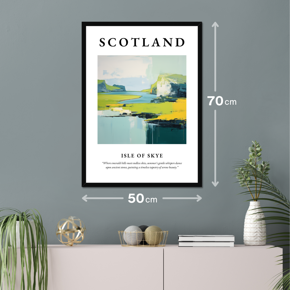 Poster of Isle of Skye hanging on a wall