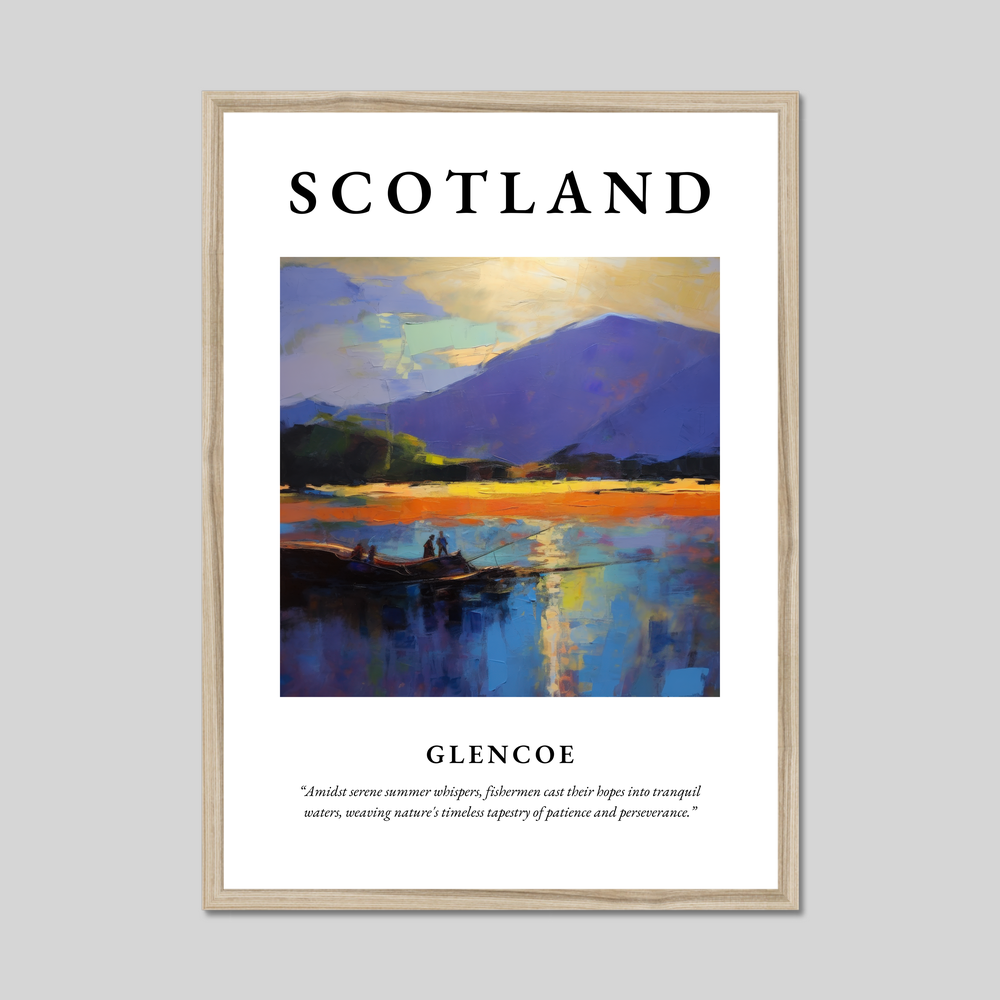 Poster in a natural frame with the word Scotland