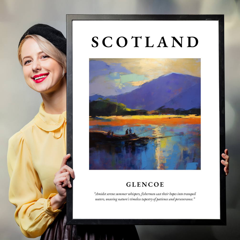 Person holding a poster of Glencoe