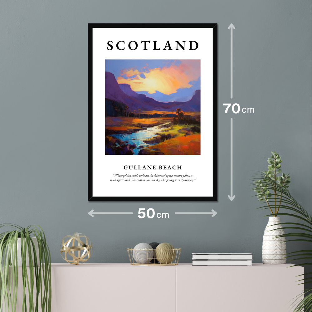 Poster of Gullane Beach hanging on a wall