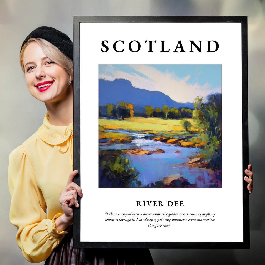 Person holding a poster of River Dee