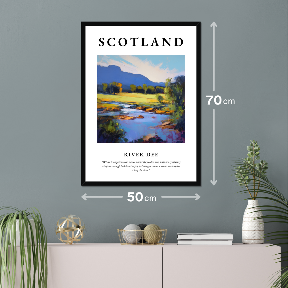 Poster of River Dee hanging on a wall