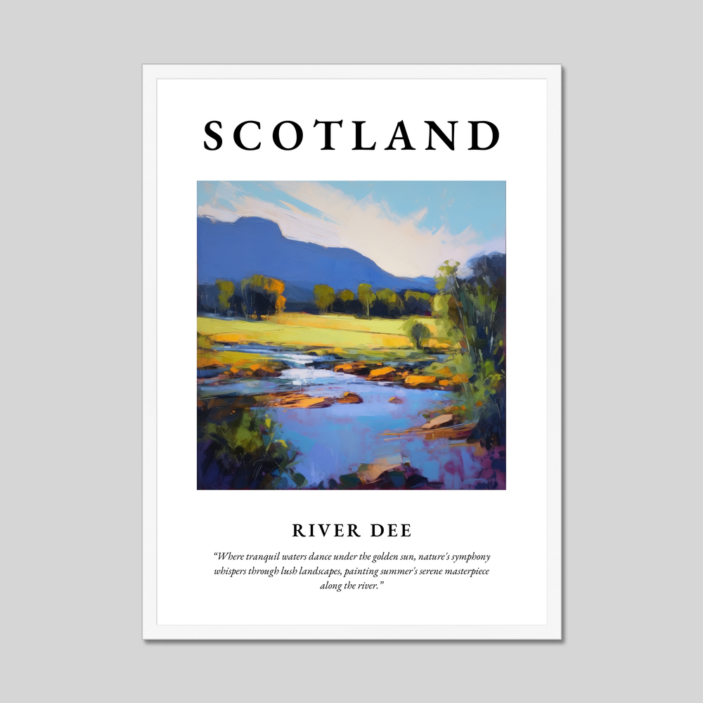 Poster in a white frame with the word Scotland