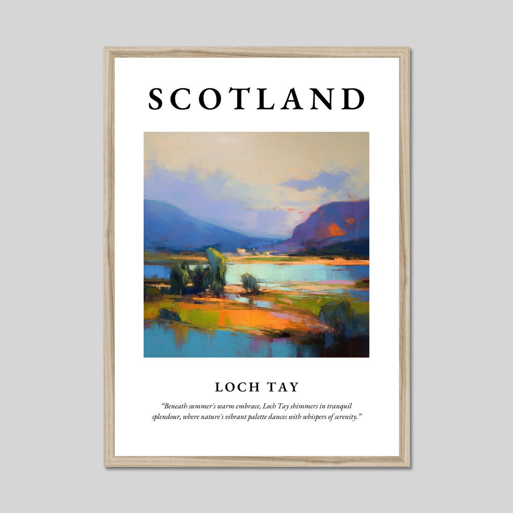 Poster in a natural frame with the word Scotland