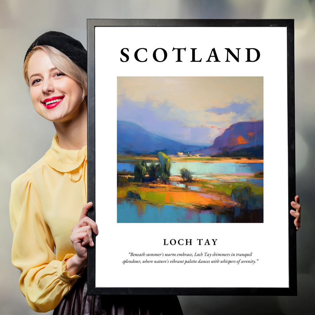 Person holding a poster of Loch Tay