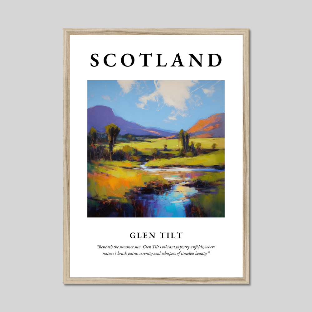 Poster in a natural frame with the word Scotland