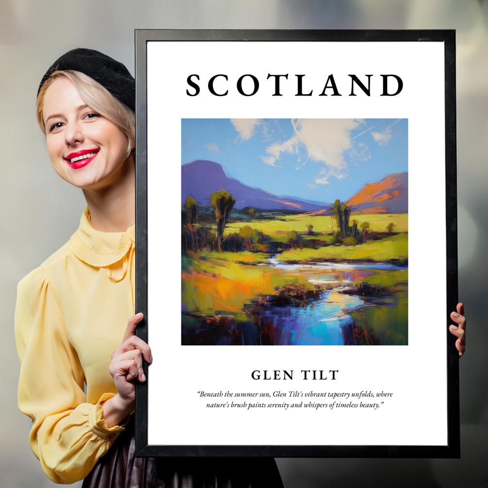 Person holding a poster of Glen Tilt