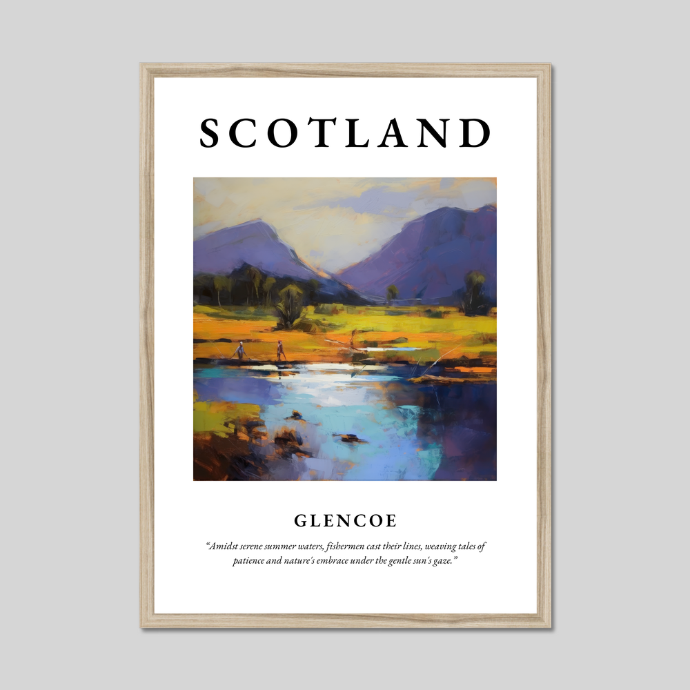 Poster in a natural frame with the word Scotland