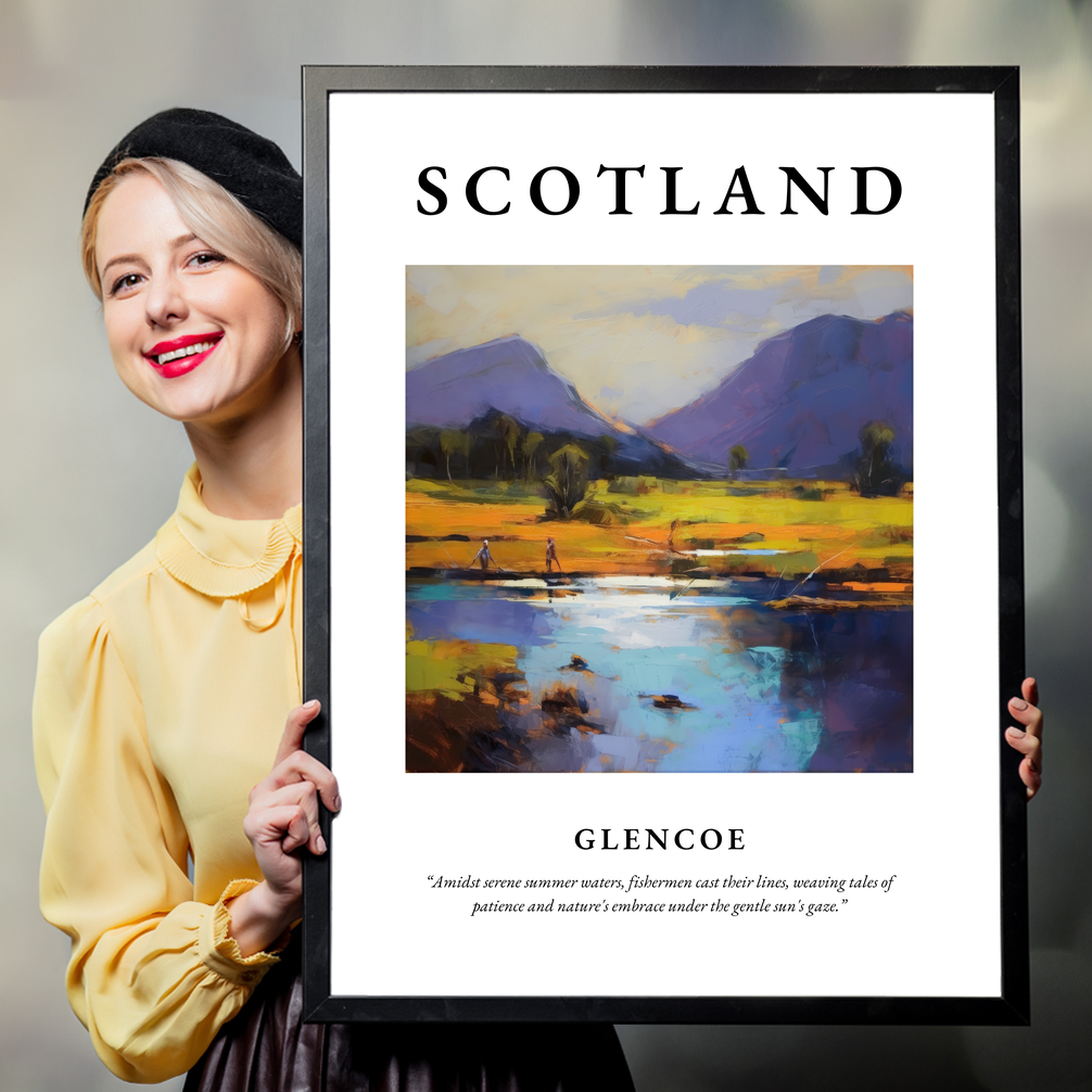 Person holding a poster of Glencoe