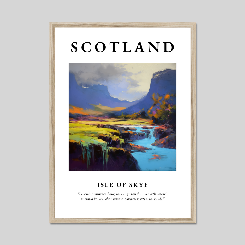 Poster in a natural frame with the word Scotland