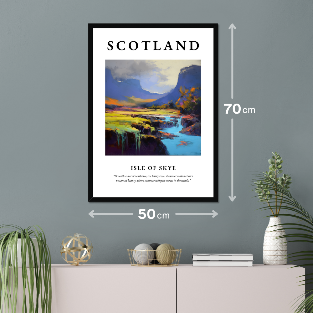 Poster of Isle of Skye hanging on a wall