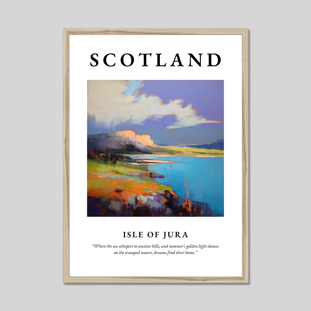 Poster in a natural frame with the word Scotland