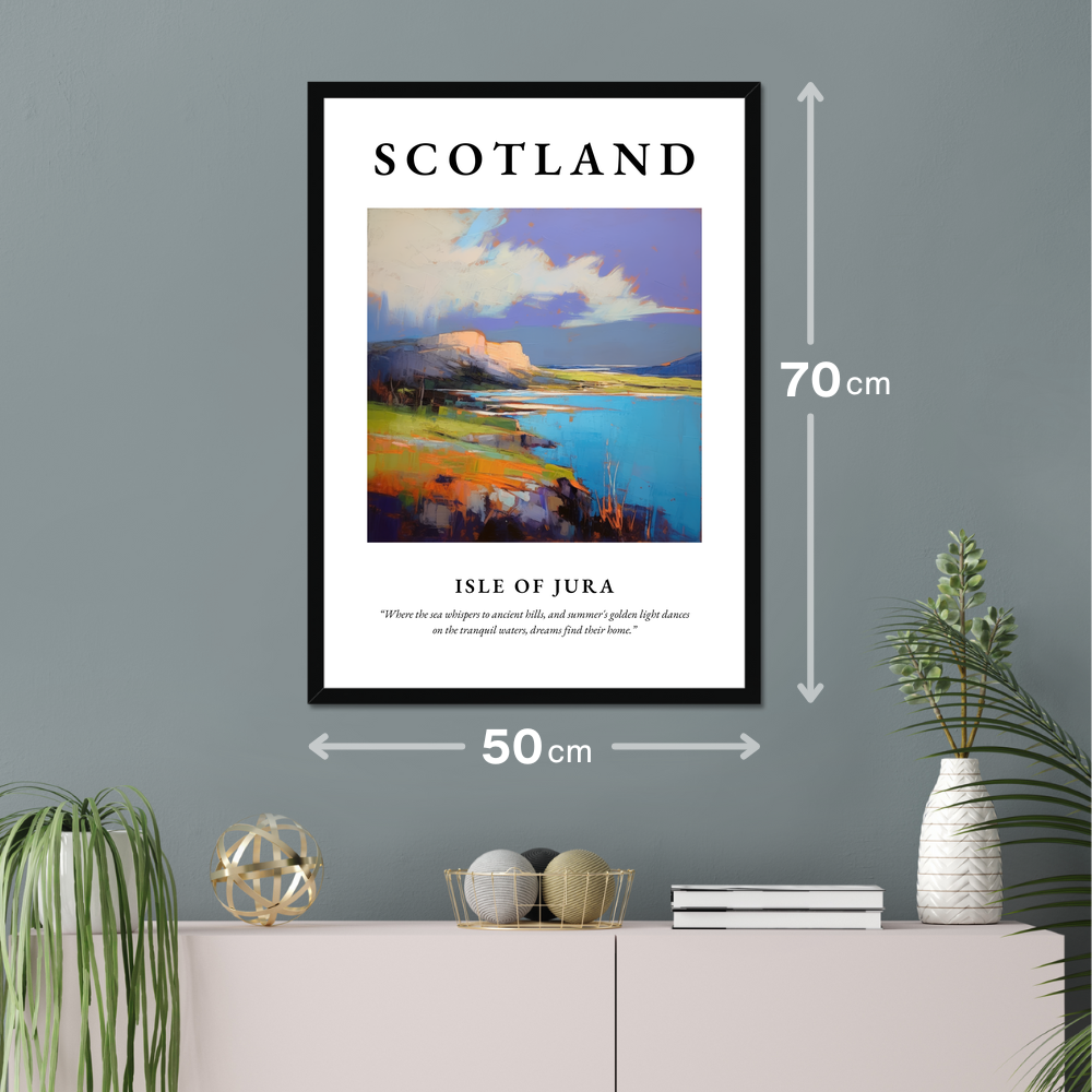 Poster of Isle of Jura hanging on a wall