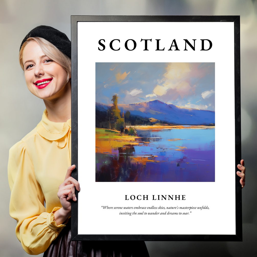 Person holding a poster of Loch Linnhe