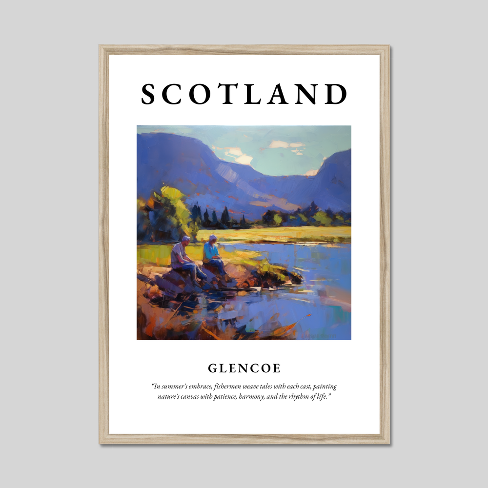 Poster in a natural frame with the word Scotland