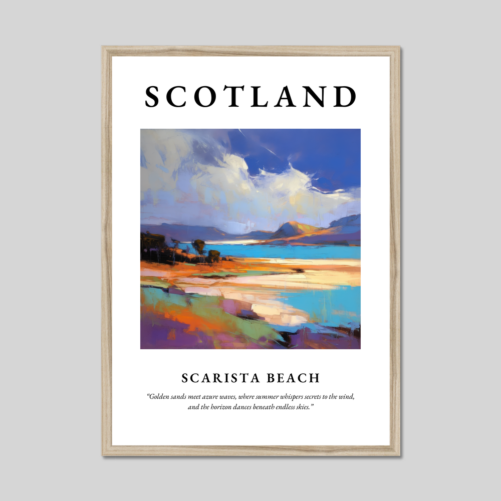 Poster in a natural frame with the word Scotland