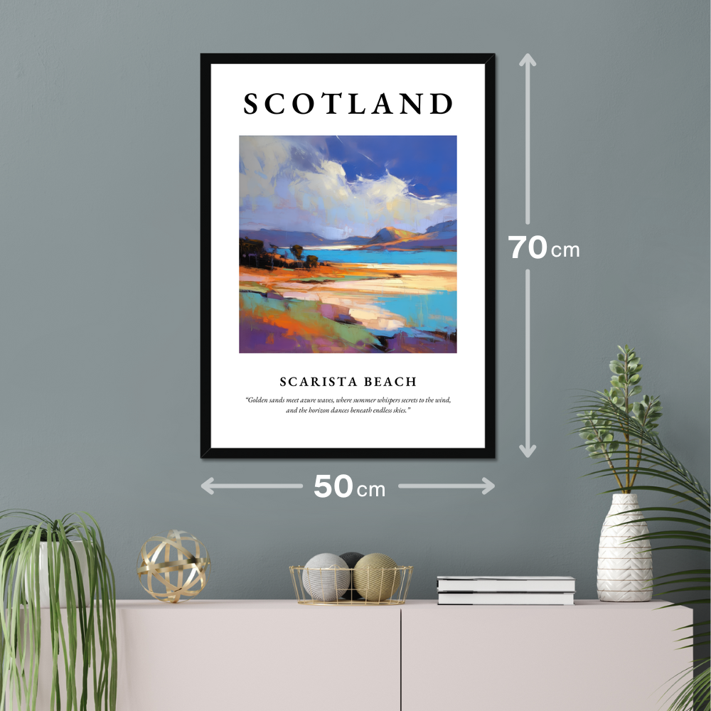 Poster of Scarista Beach hanging on a wall