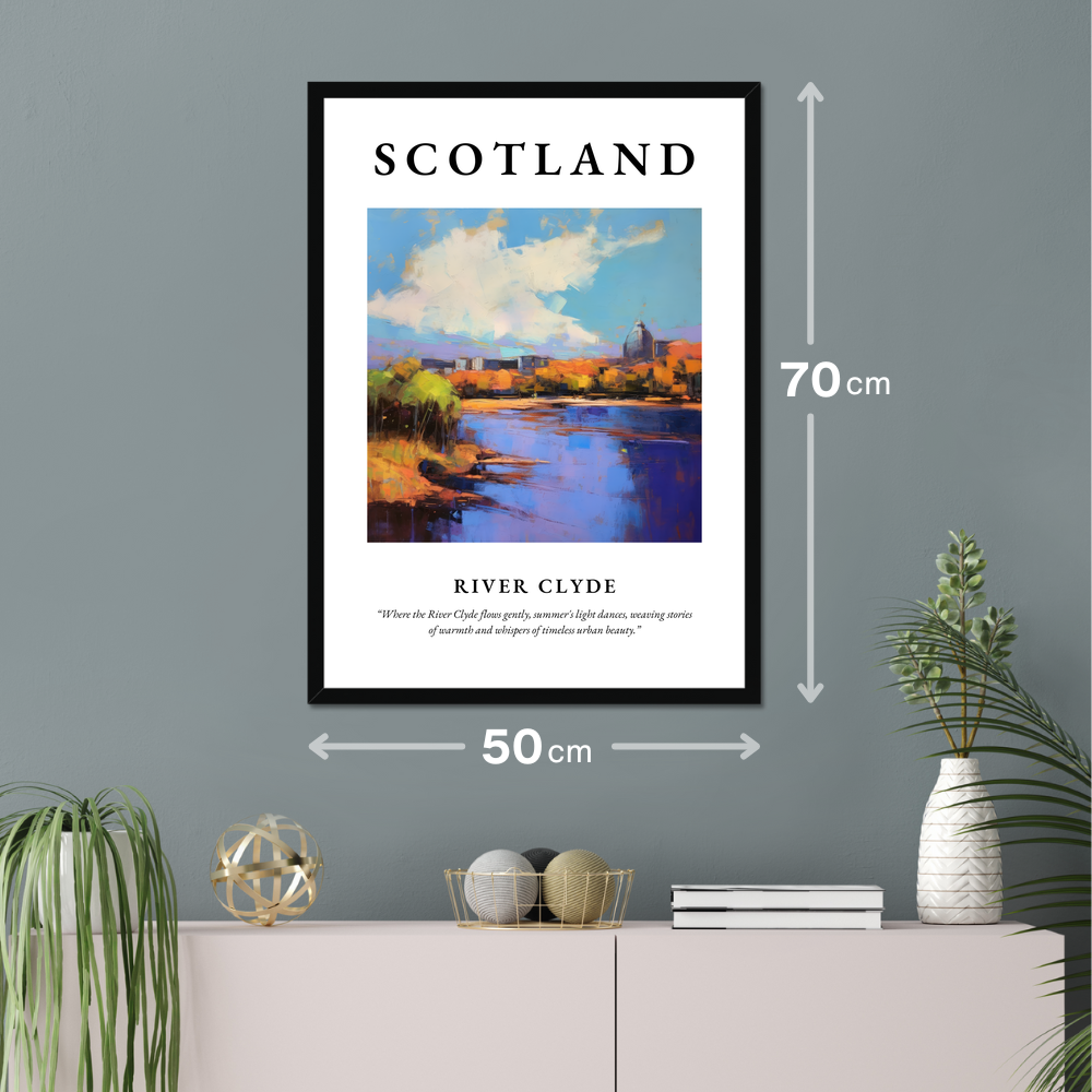 Poster of River Clyde hanging on a wall