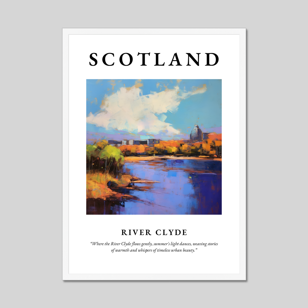 Poster in a white frame with the word Scotland