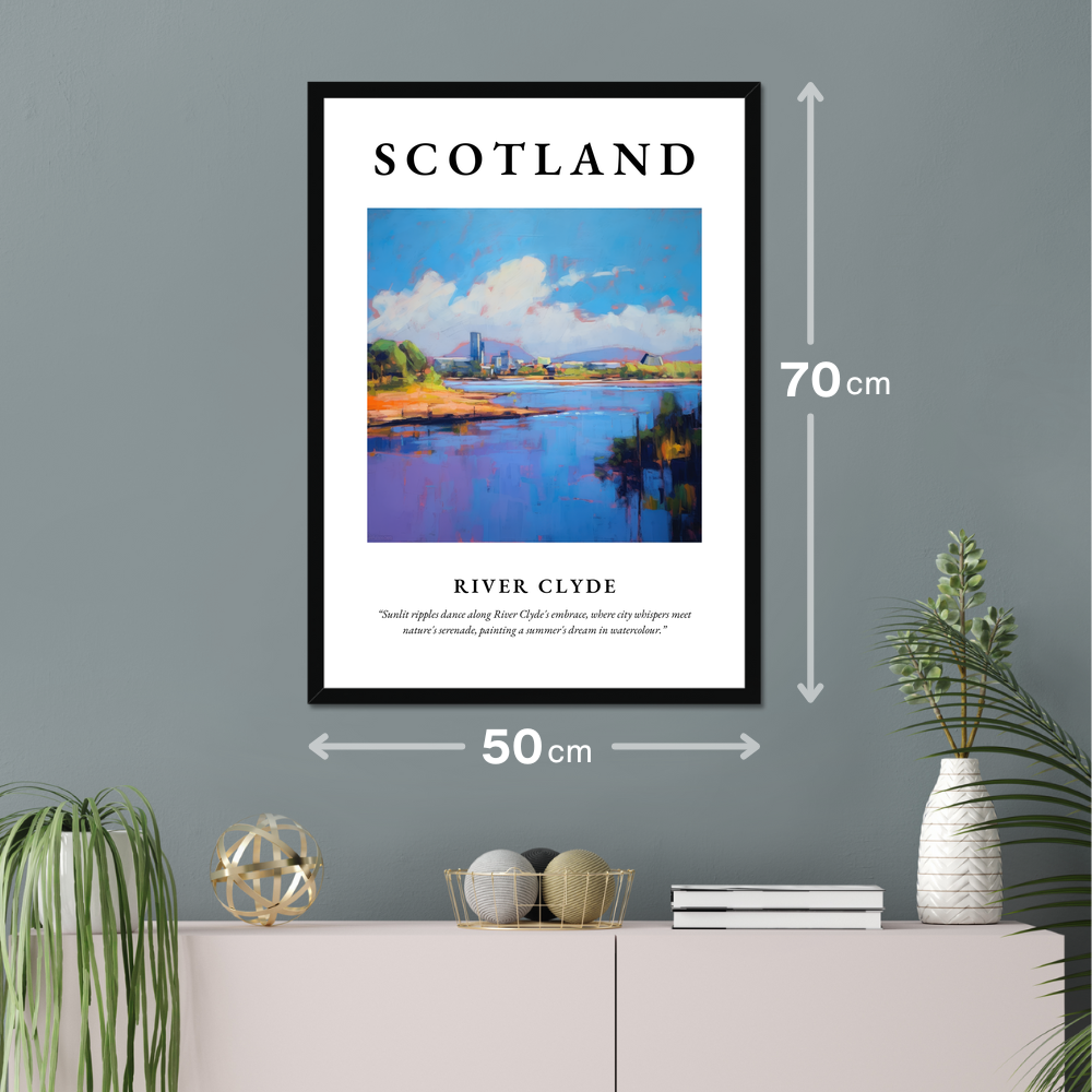 Poster of River Clyde hanging on a wall