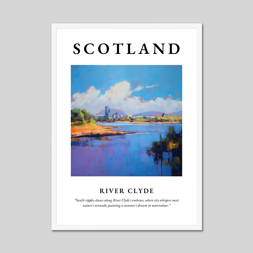 Poster in a white frame with the word Scotland