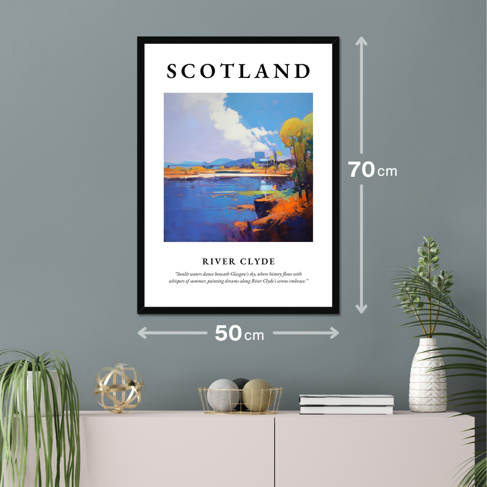 Poster of River Clyde hanging on a wall