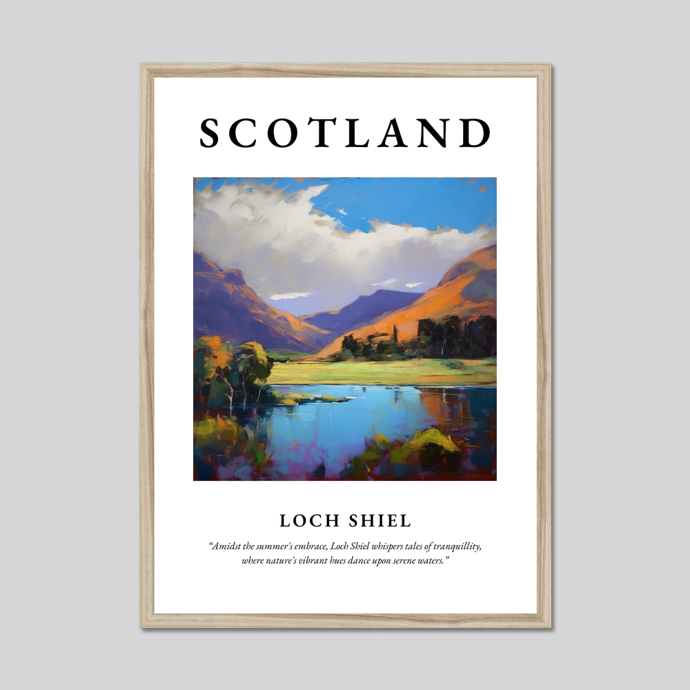 Poster in a natural frame with the word Scotland