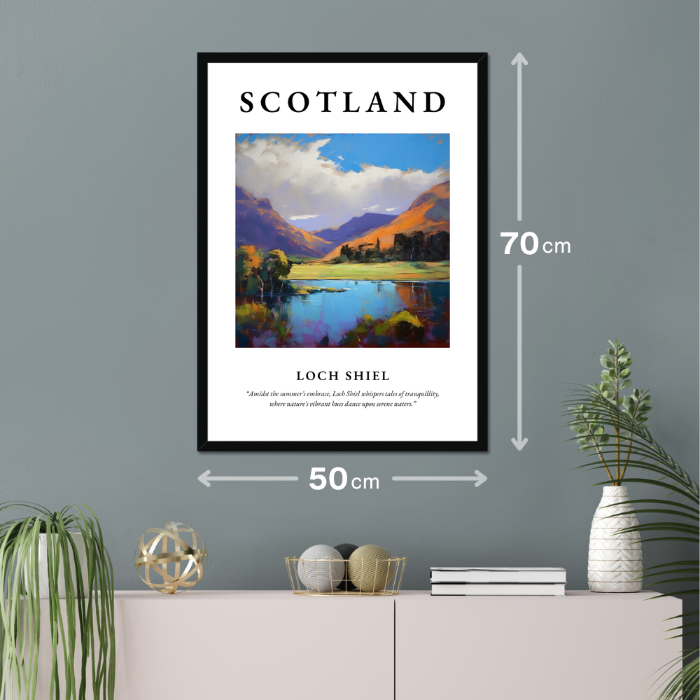 Poster of Loch Shiel hanging on a wall