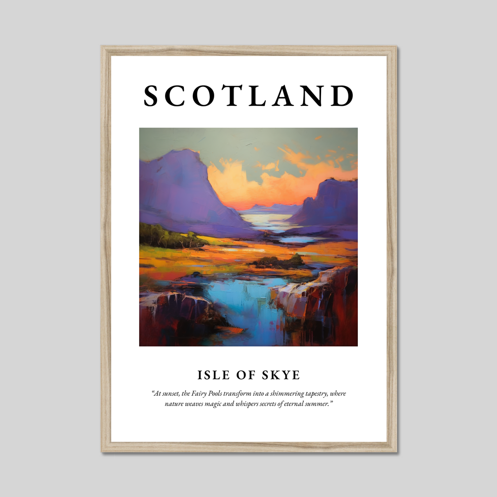 Poster in a natural frame with the word Scotland