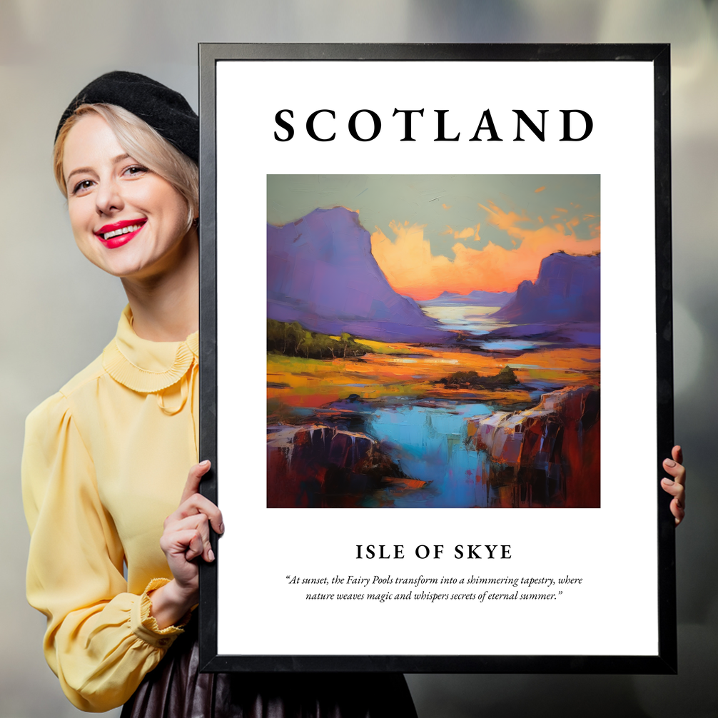 Person holding a poster of Isle of Skye