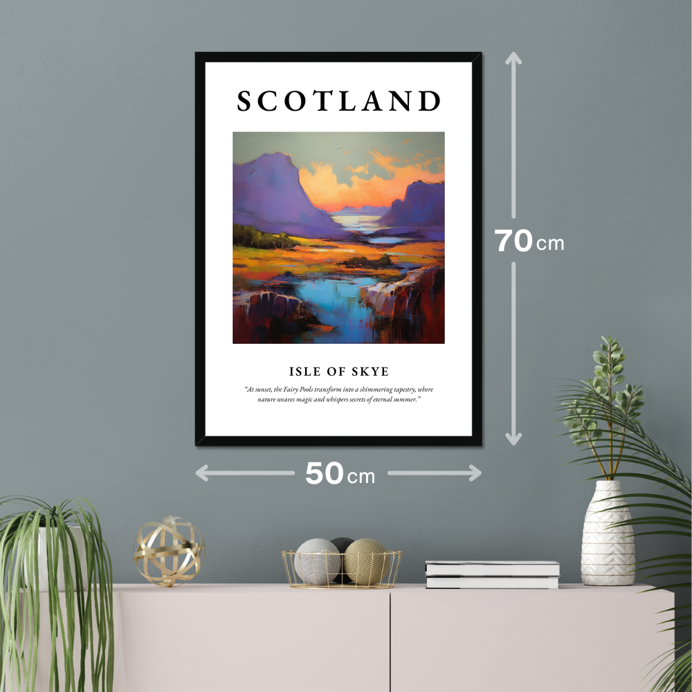 Poster of Isle of Skye hanging on a wall