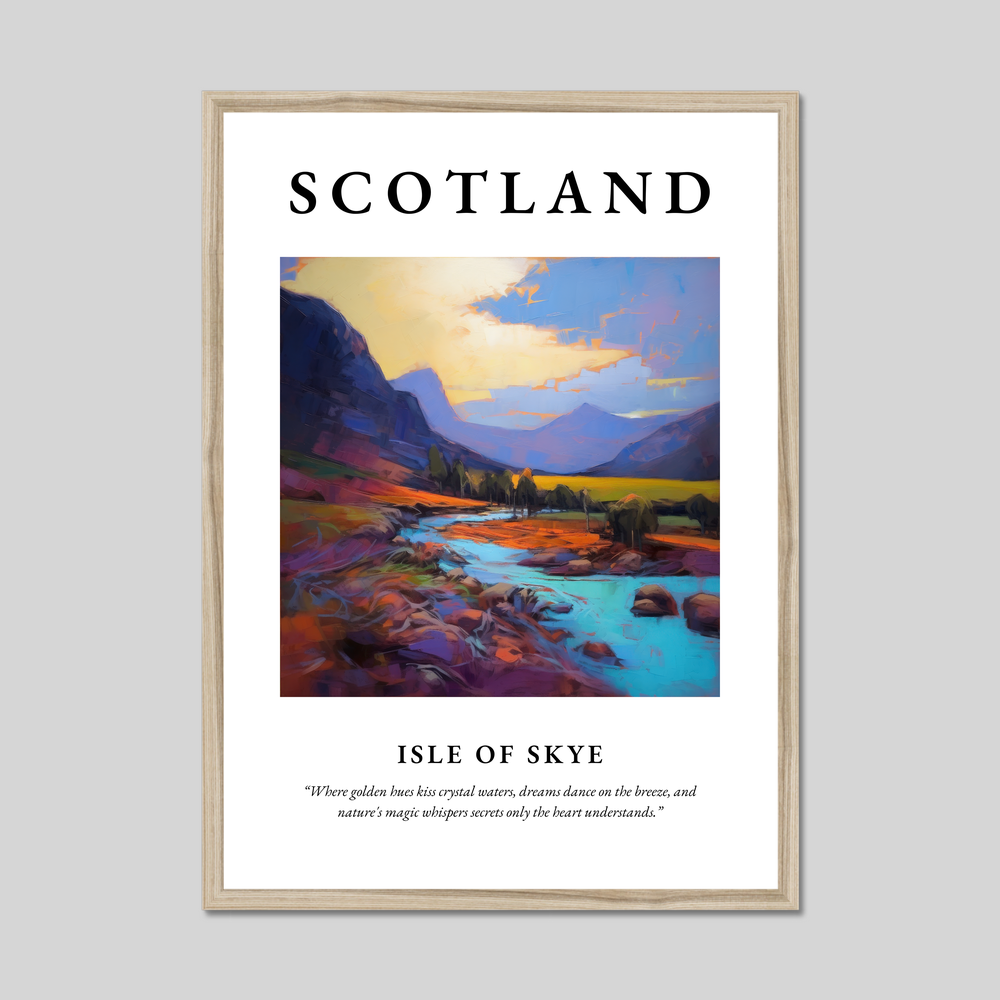 Poster in a natural frame with the word Scotland