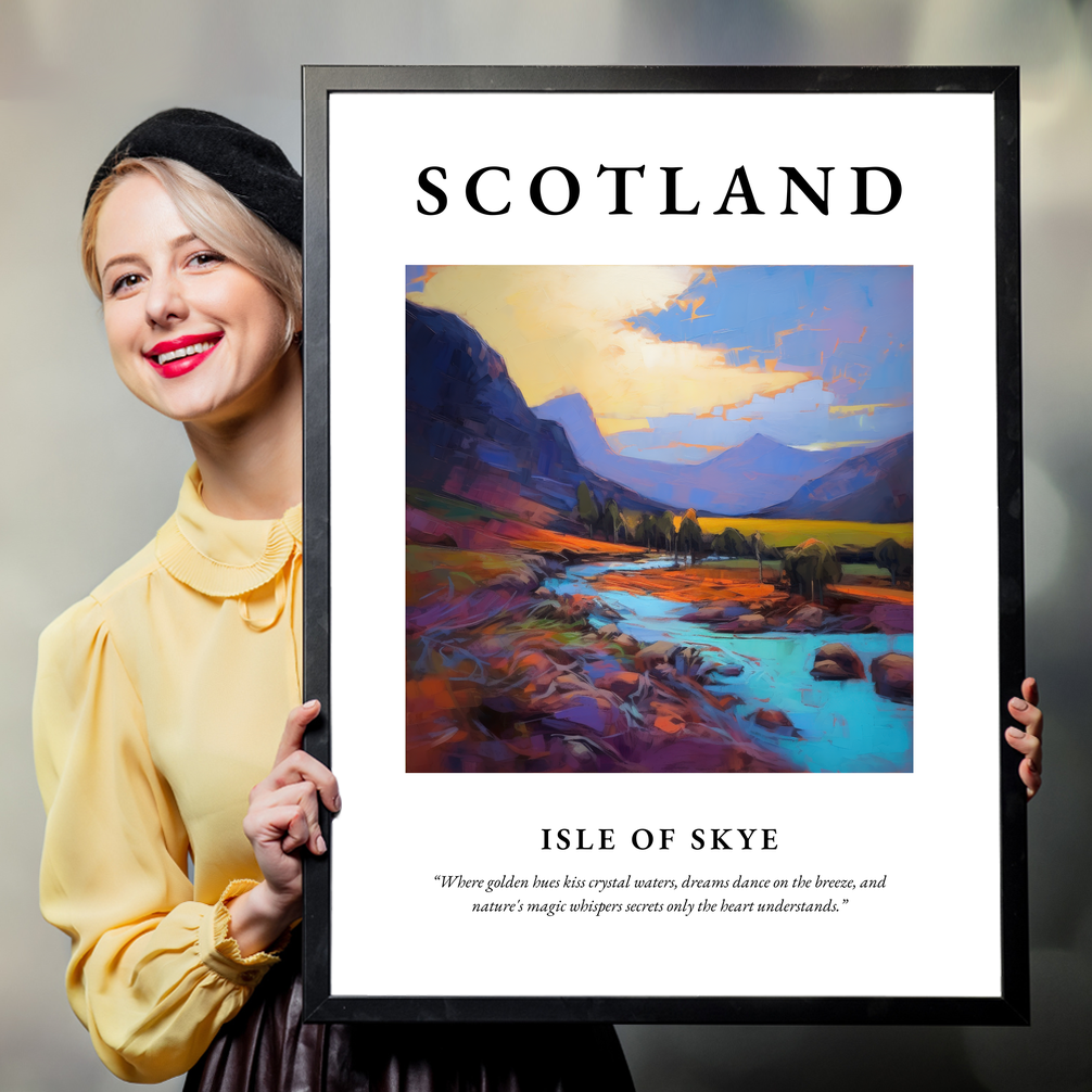 Person holding a poster of Isle of Skye