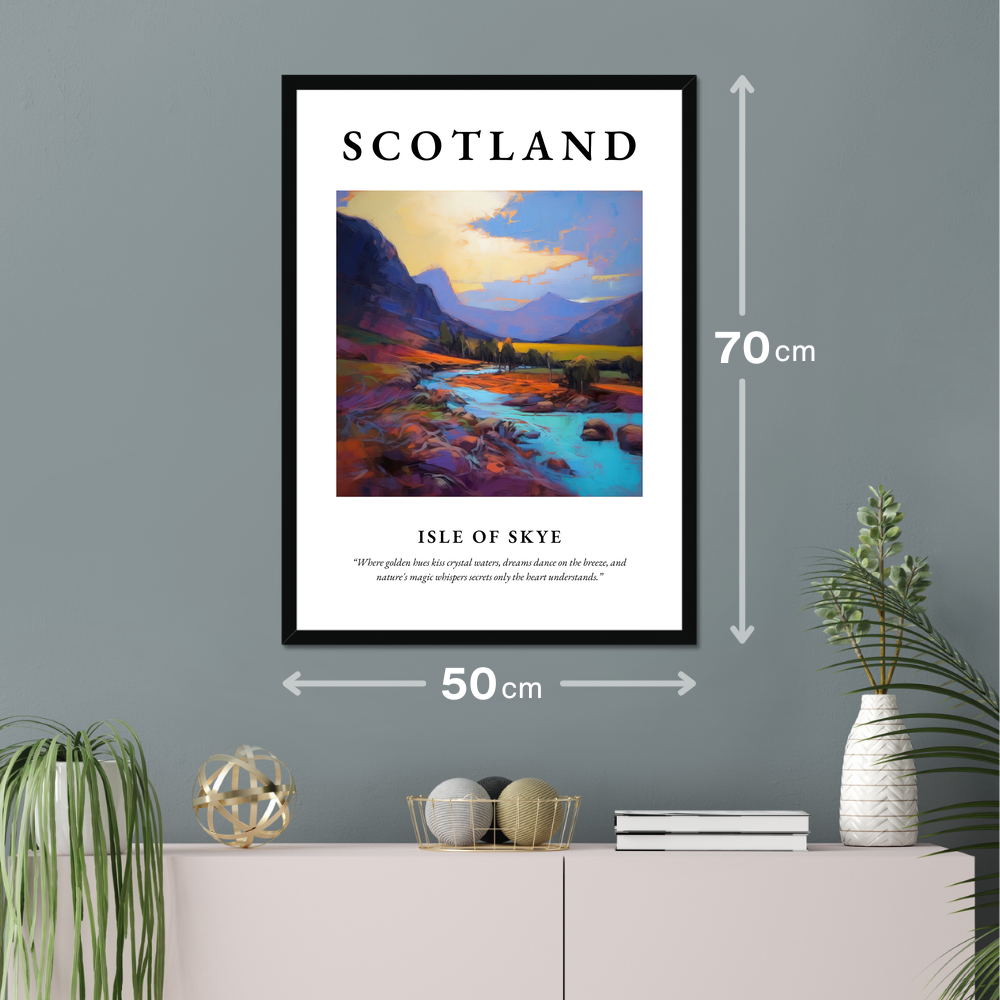 Poster of Isle of Skye hanging on a wall