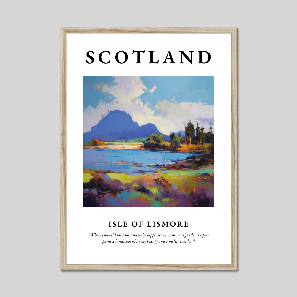 Poster in a natural frame with the word Scotland