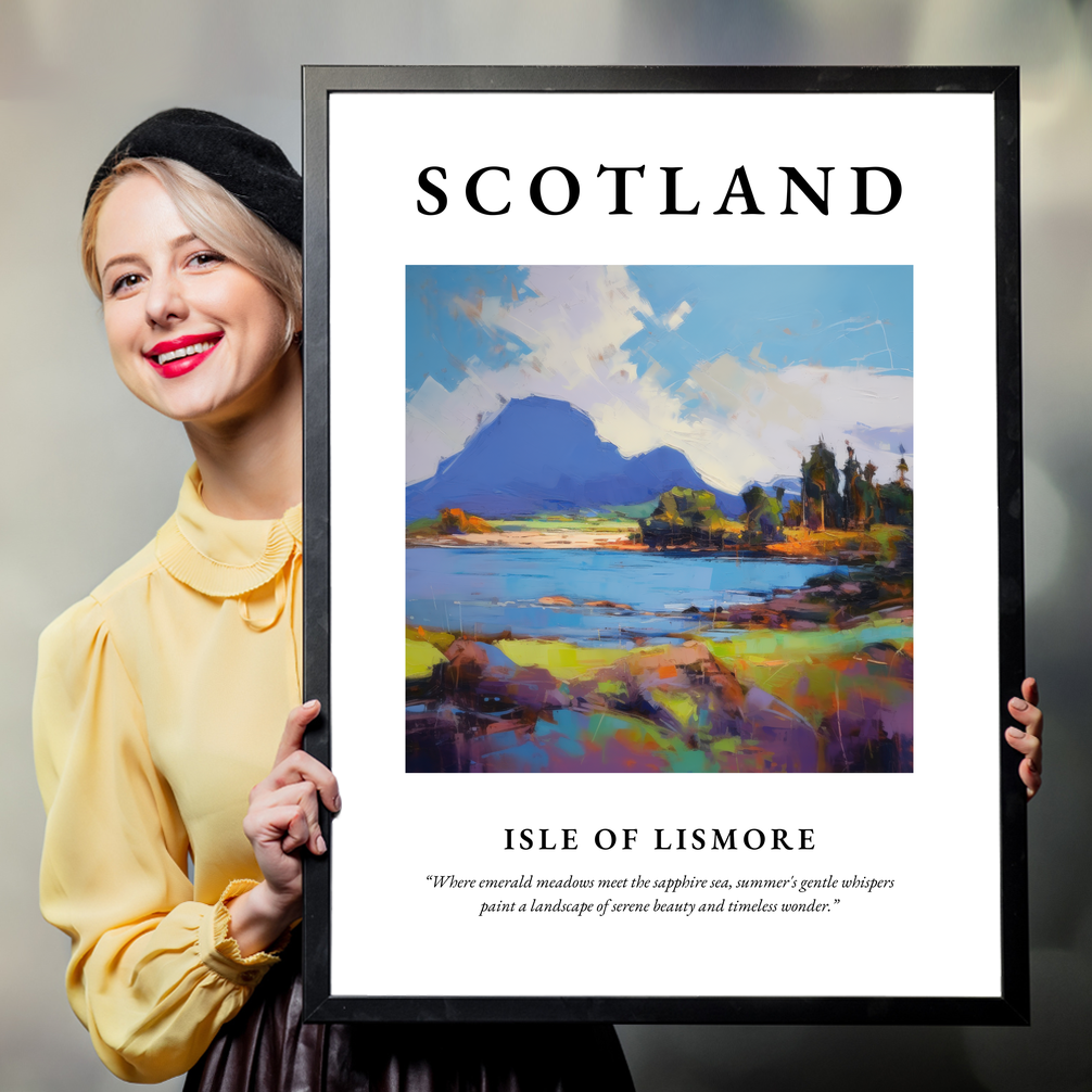 Person holding a poster of Isle of Lismore