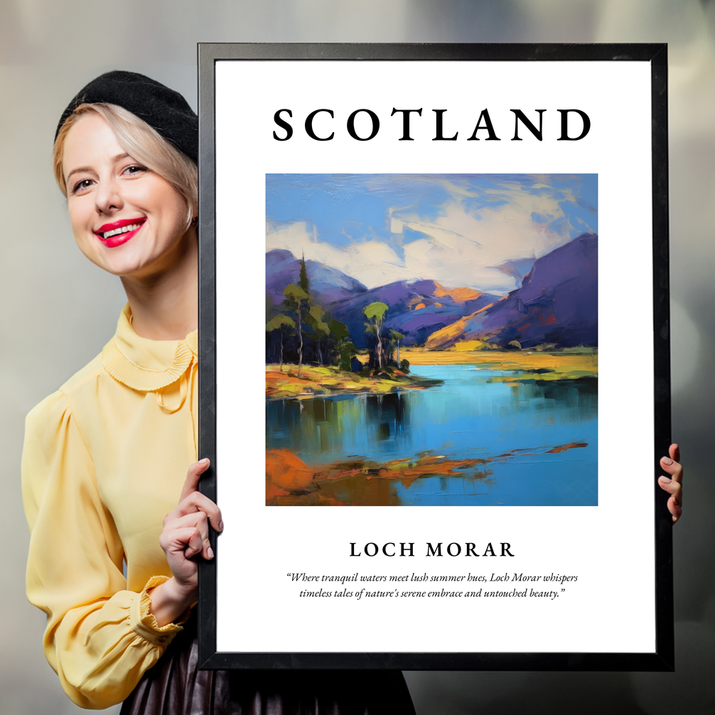 Person holding a poster of Loch Morar