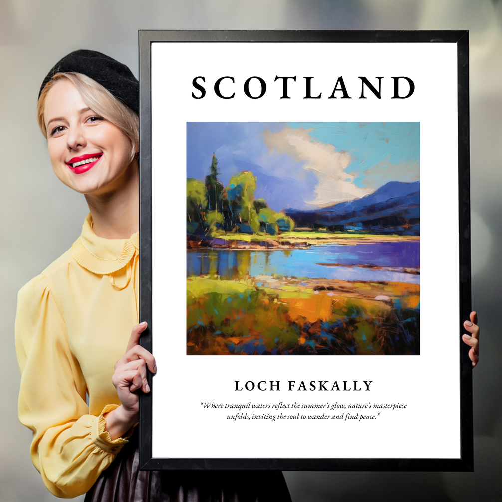 Person holding a poster of Loch Faskally