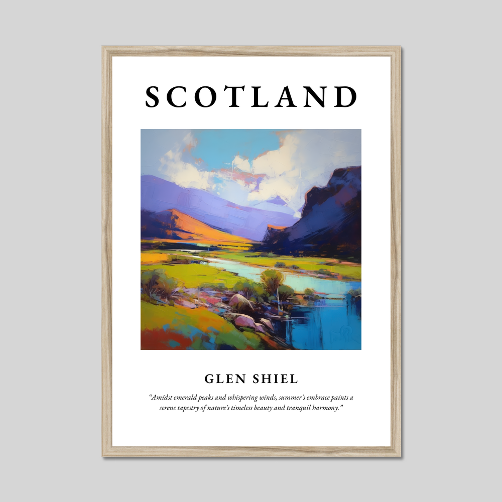 Poster in a natural frame with the word Scotland