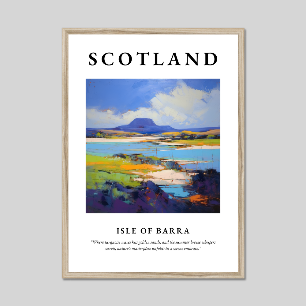 Poster in a natural frame with the word Scotland