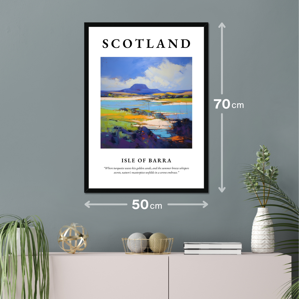 Poster of Isle of Barra hanging on a wall