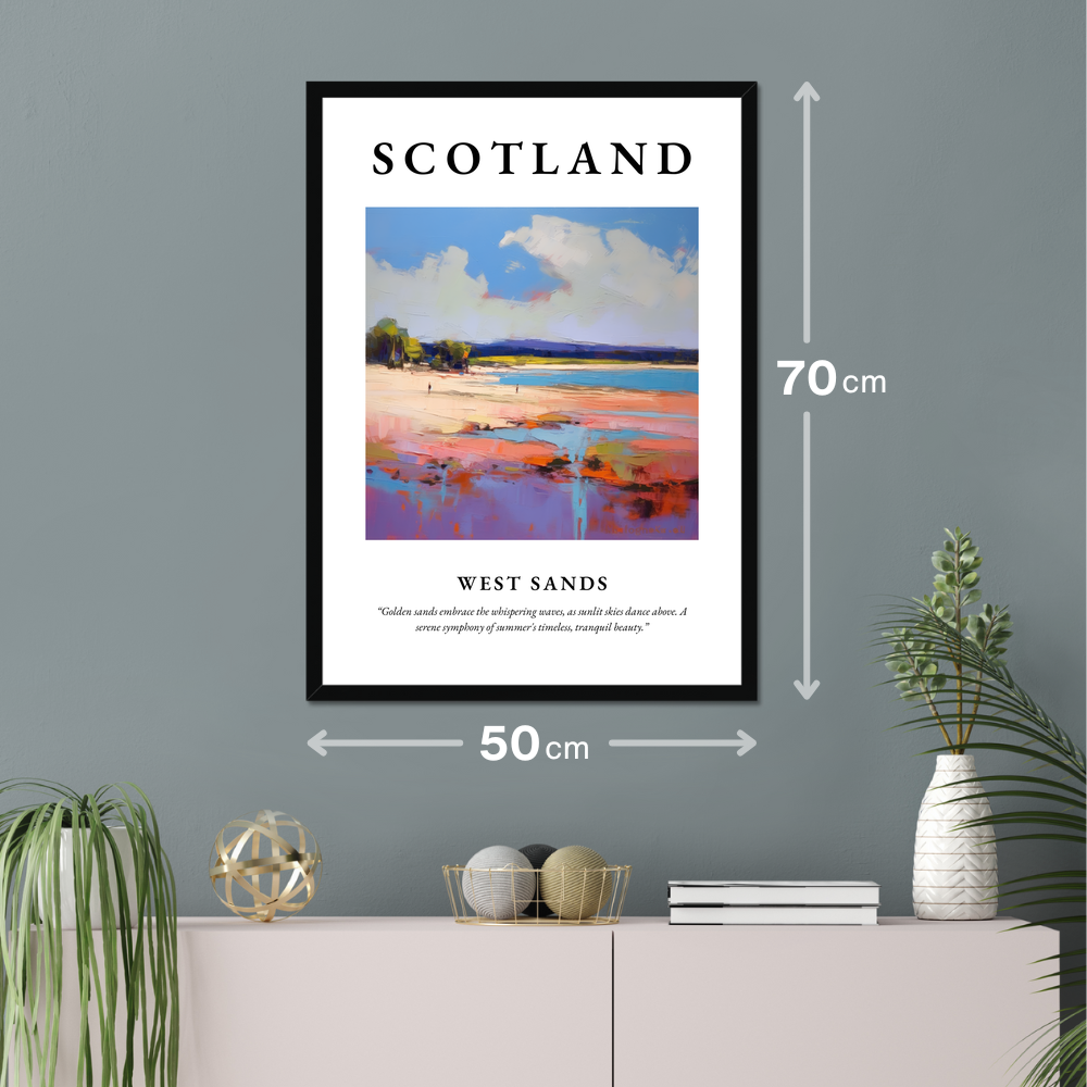 Poster of West Sands hanging on a wall