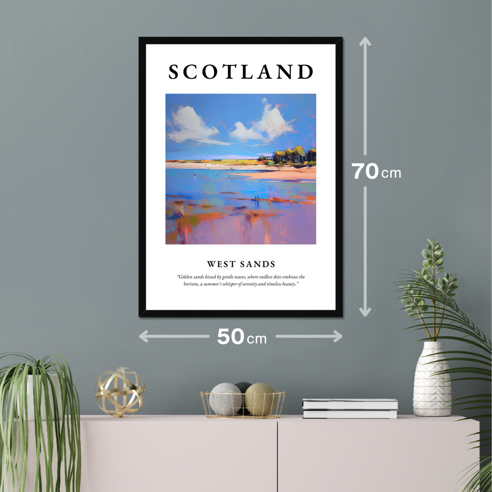 Poster of West Sands hanging on a wall