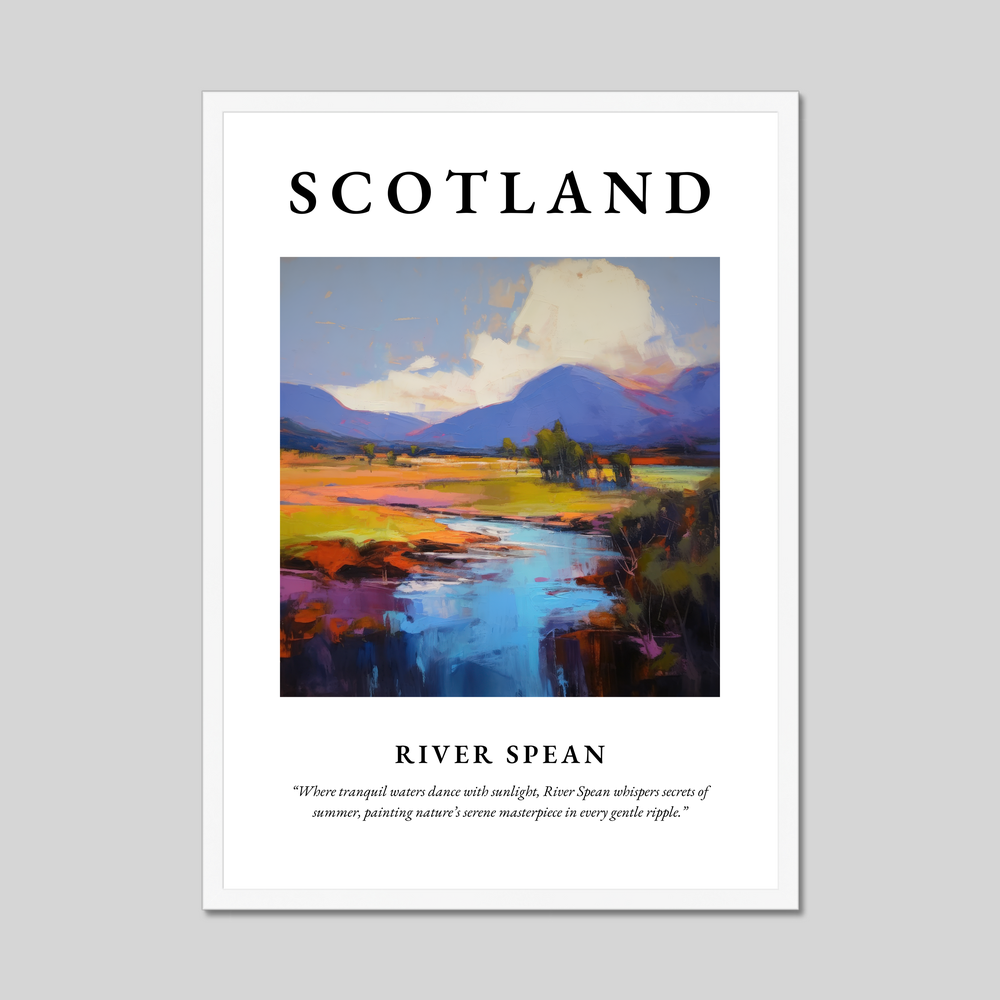 Poster in a white frame with the word Scotland